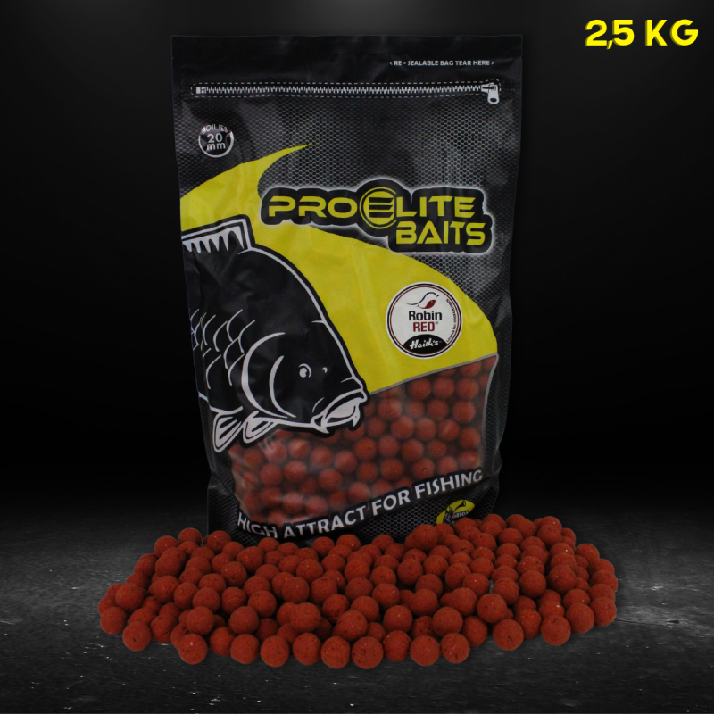 BOILIE NATURAL FOODS 20MM ROBIN RED 2.5KG PROELITE BAITS
