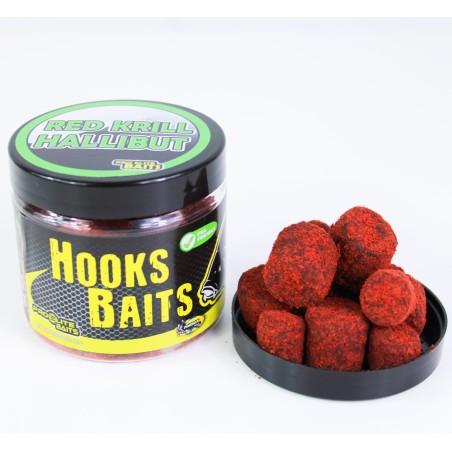 HOOK PELLETS POWDER DIPS 14/20MM RED KRILL HALIBUT 100G PROELITE