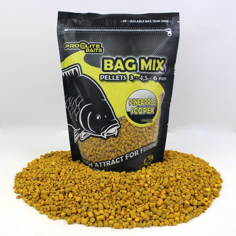 PELLETS BAG MIX 3/4.5/6MM PINNEAPPLE SCOPEX 800G PROELITE BAITS