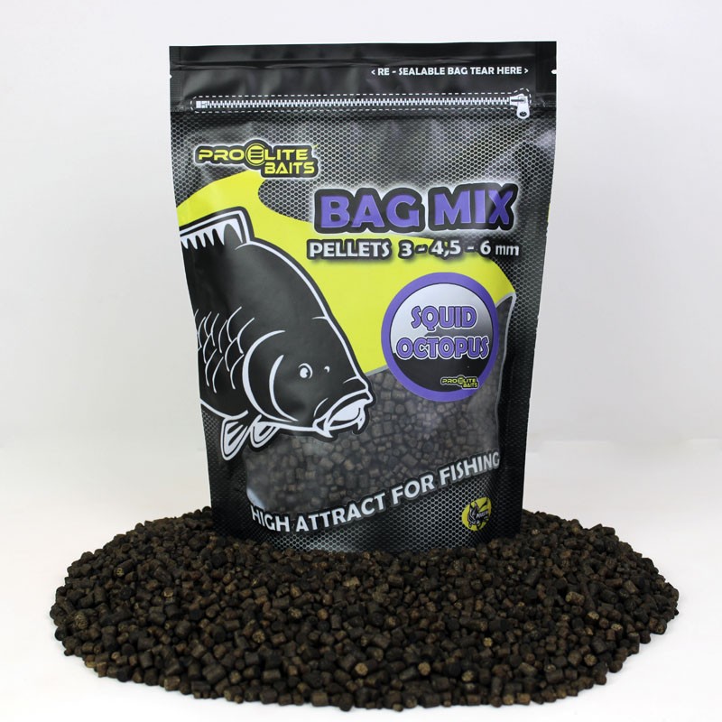 PELLETS BAG MIX 3/4.5/6MM SQUID OCTOPUS 800G PROELITE BAITS