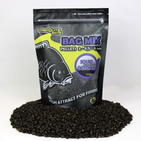 PELLETS BAG MIX 3/4.5/6MM SQUID OCTOPUS 800G PROELITE BAITS