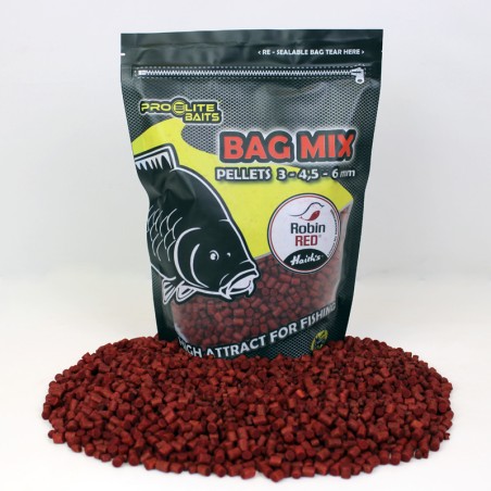 PELLETS BAG MIX 3/4.5/6MM ROBIN RED 800G PROELITE BAITS