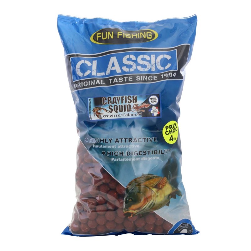 BOUILLETTE CLASSIC ECREVISE CALAMAR 15MM 4KG FUN FISHING