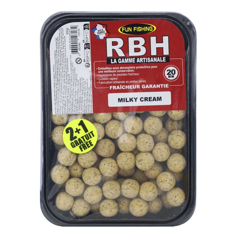 BOUILLETTE RBH MILKY CREAM 20MM FUN FISHING
