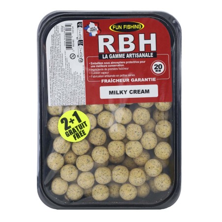 BOUILLETTE RBH MILKY CREAM 20MM FUN FISHING