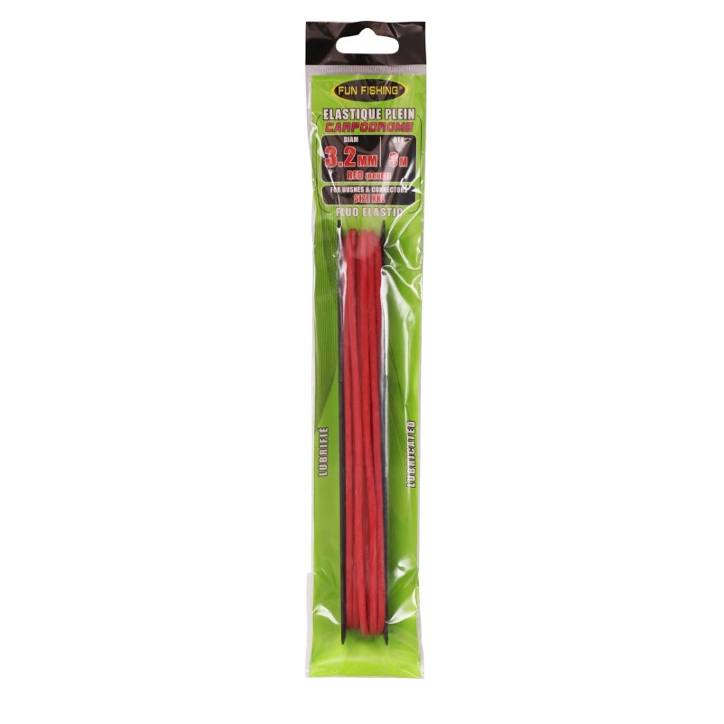 ELASTIQUE PLEIN - 3M - 3,2MM - ROUGE