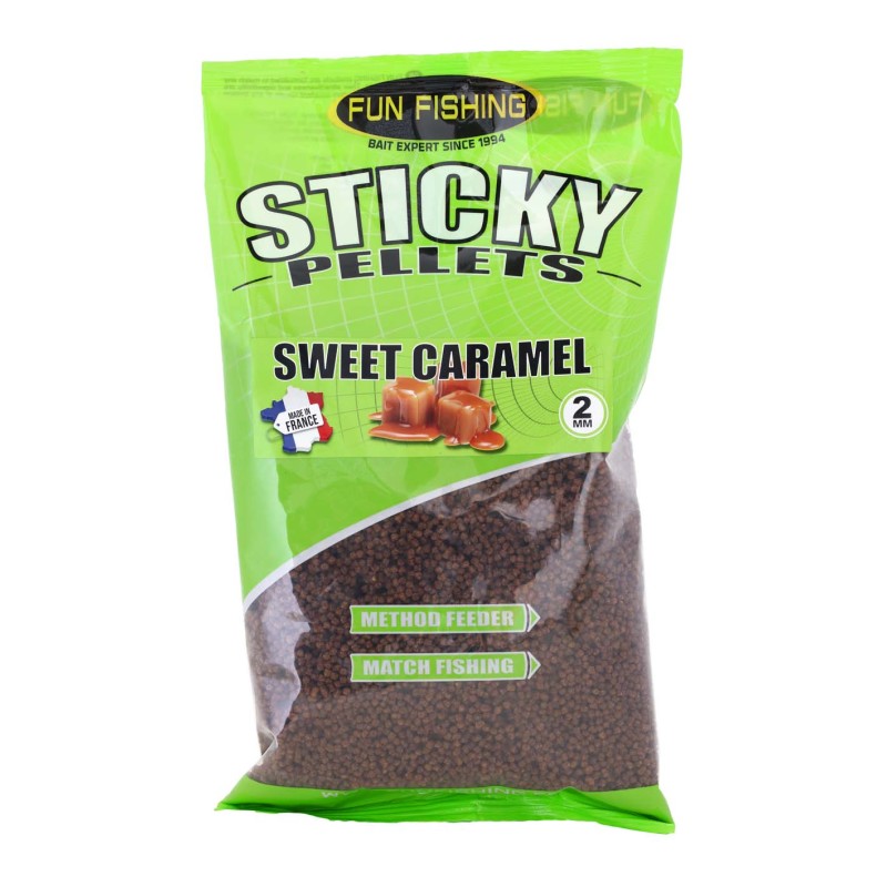 STICKY PELLETS 2MM SWEET CARAMEL 650 GR FUN FISHING