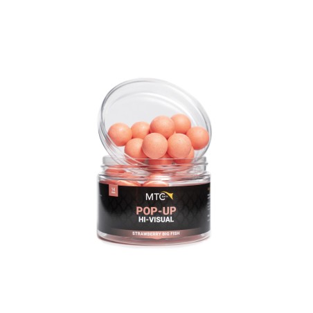 POP-UP HI-VISUAL STRAWBERRY BIG FISH 14MM MTC BAITS