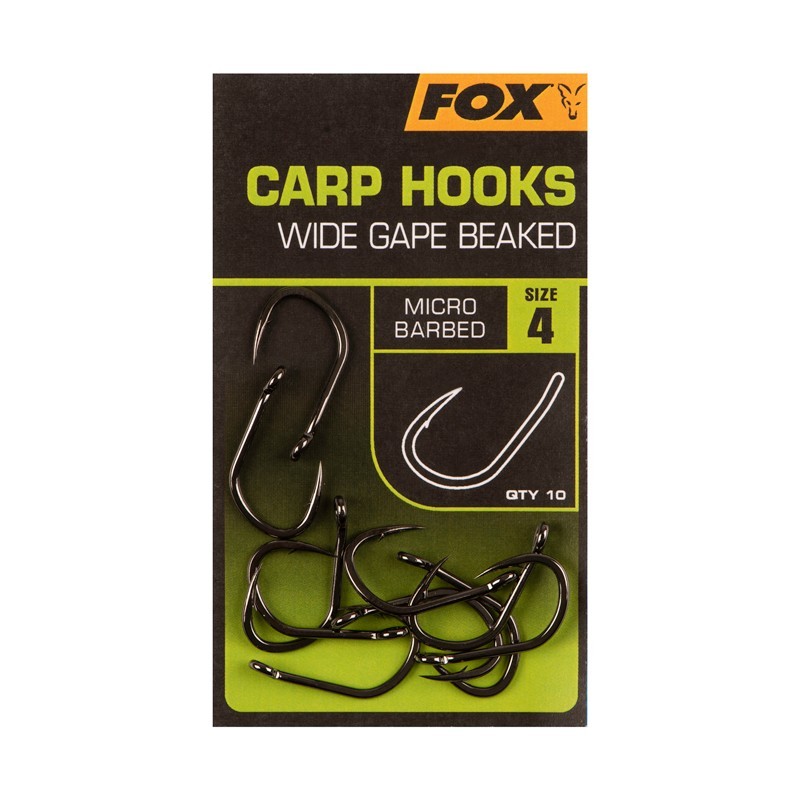 FOX CARP HOOKS - WIDE GAPE - SIZE 6 FOX
